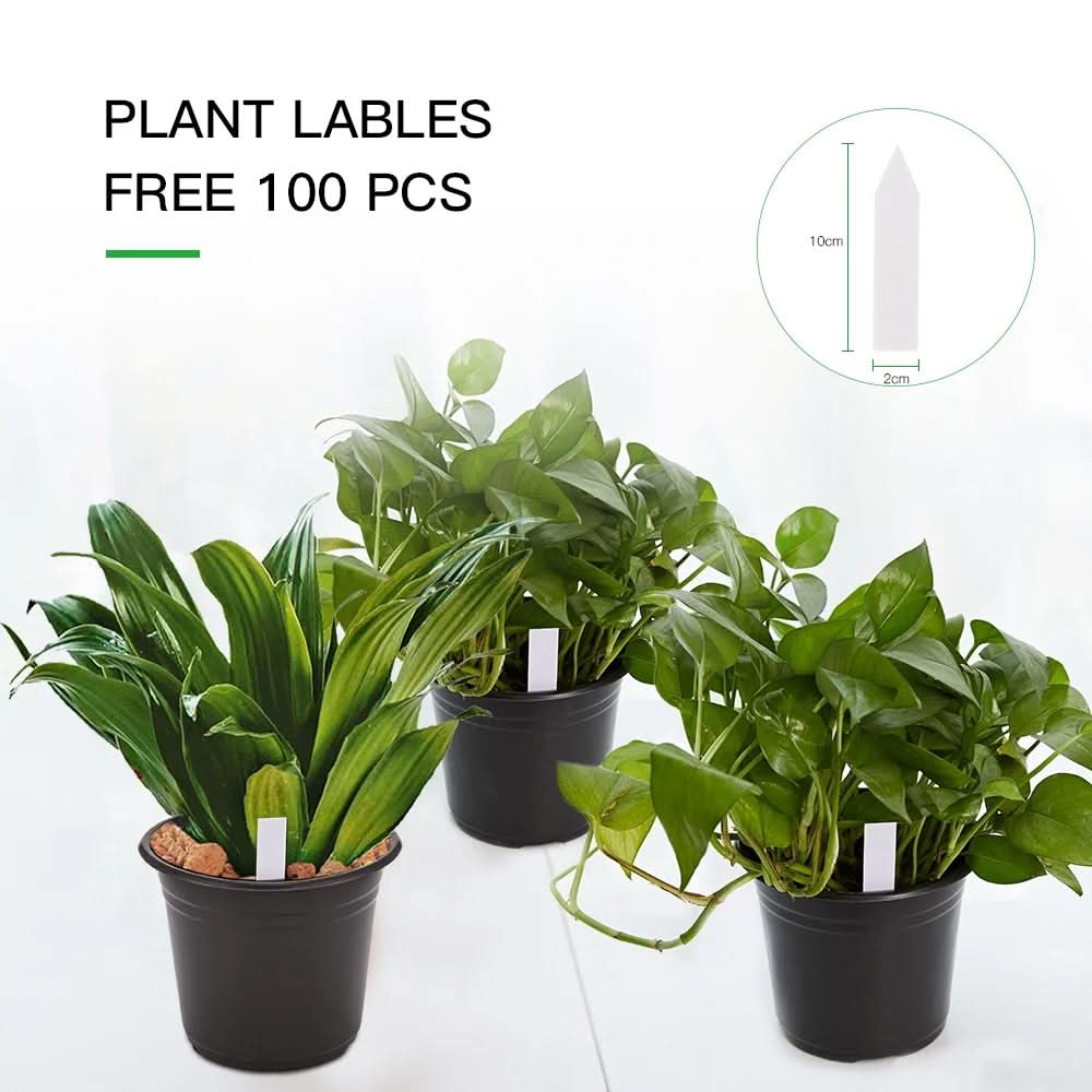 100-Pack 0.5 Gallon Plant Nursery Pots, Plastic Pots for Flower Seedling, Flower Plant Container Seed Starting Pot, Come with 100 Pcs Plant Labels