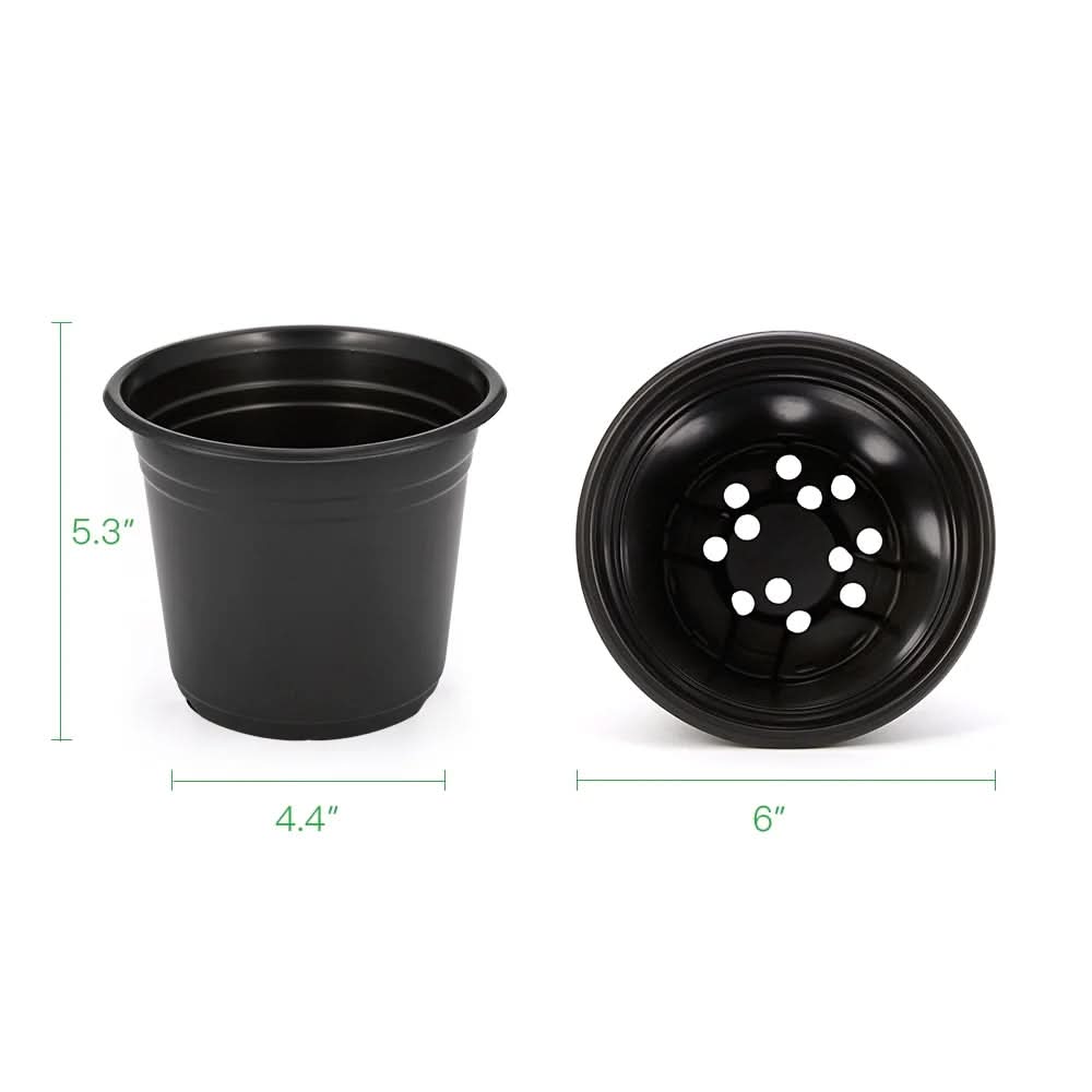 100-Pack 0.5 Gallon Plant Nursery Pots, Plastic Pots for Flower Seedling, Flower Plant Container Seed Starting Pot, Come with 100 Pcs Plant Labels