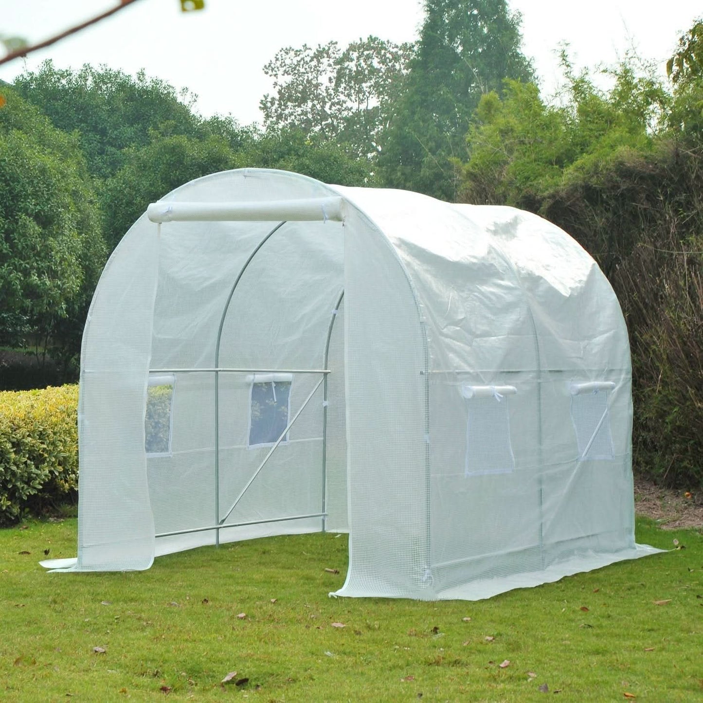 Outsunny 8.2 × 6.6 × 6.6 ft Walk-In Tunnel Greenhouse – Portable Steel Frame & PE Cover