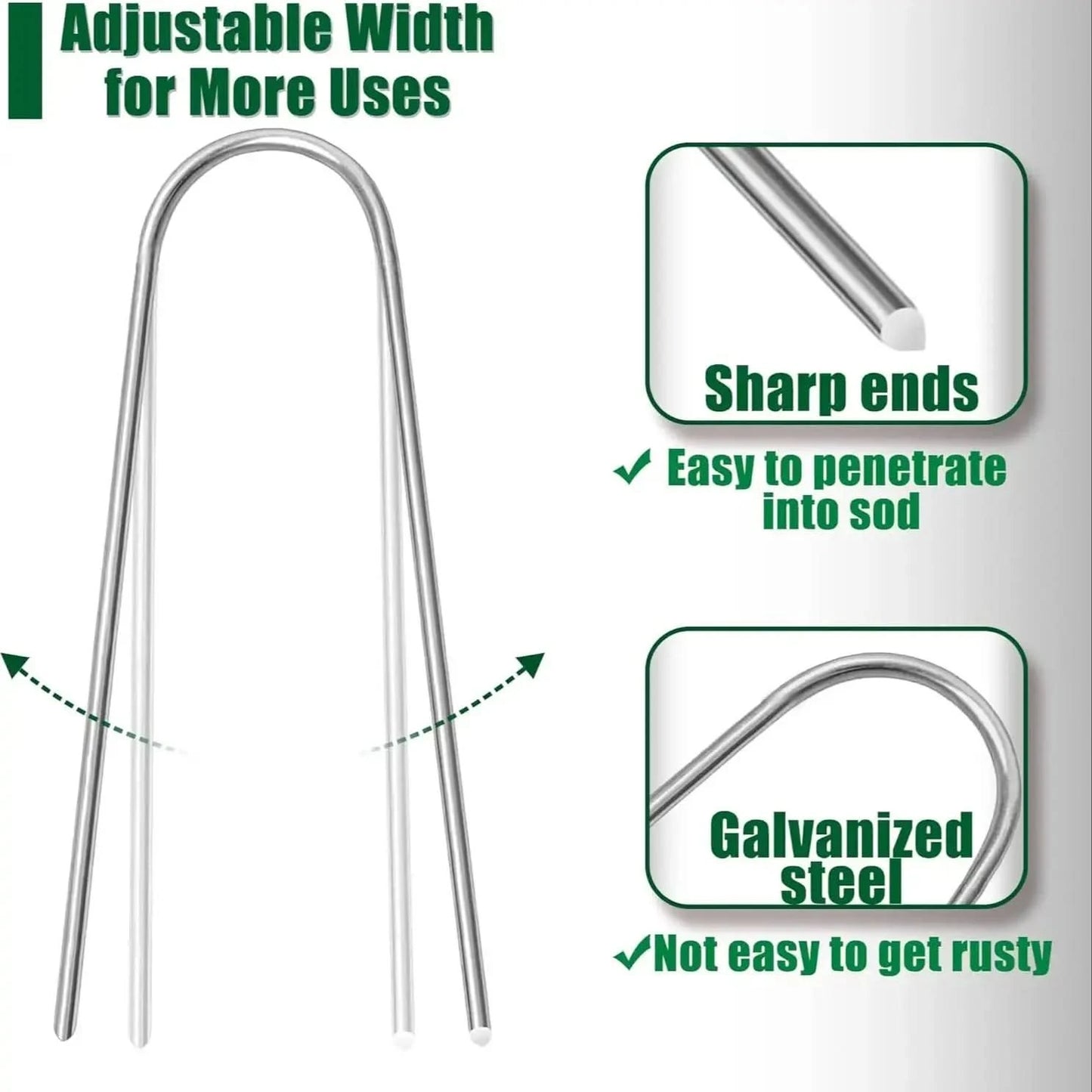 U-type Garden Staples Heavy-duty Landscaping Fence Tubing Stakes Sod