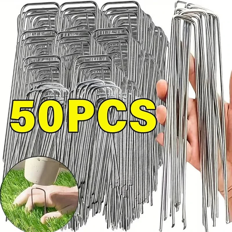 U-type Garden Staples Heavy-duty Landscaping Fence Tubing Stakes Sod