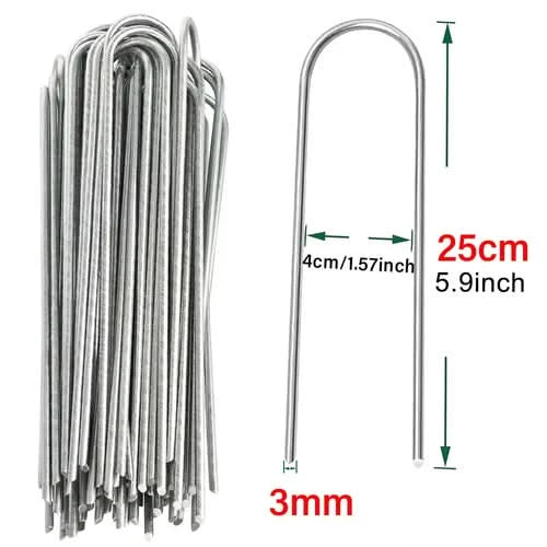 U-type Garden Staples Heavy-duty Landscaping Fence Tubing Stakes Sod