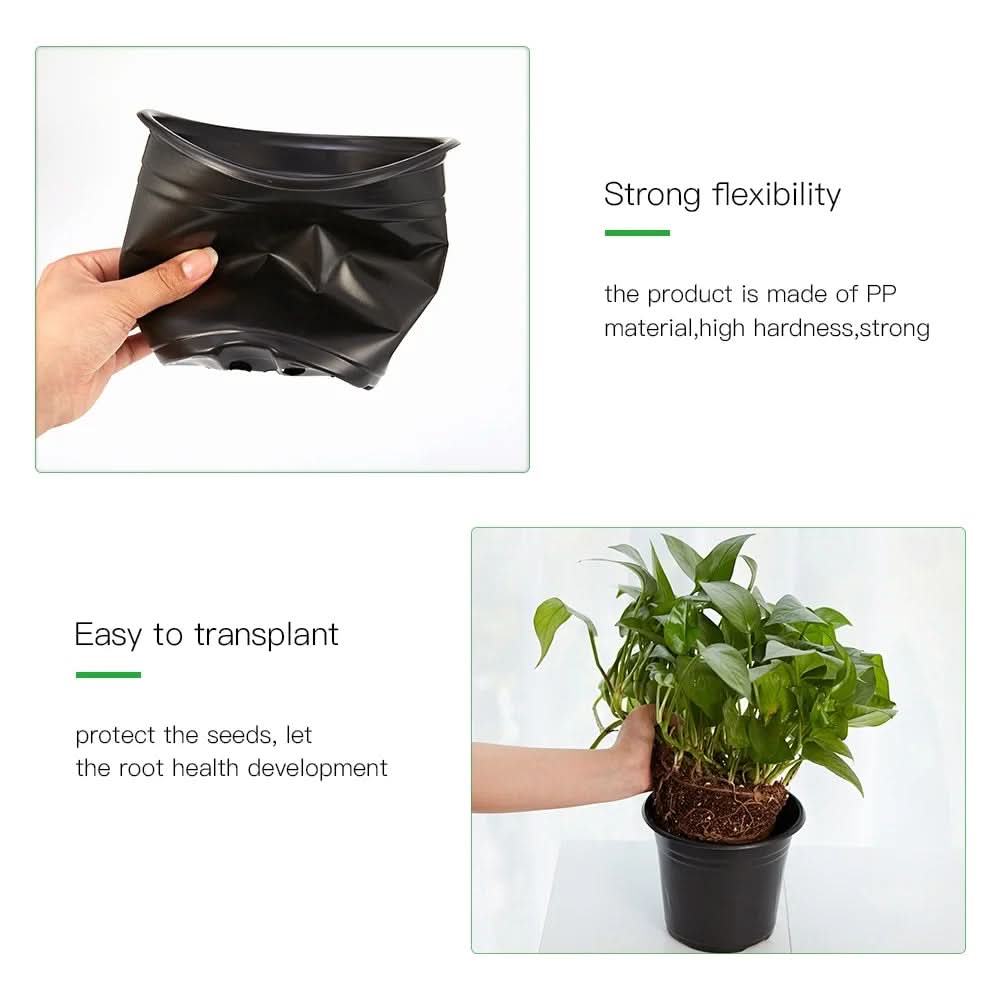 100-Pack 0.5 Gallon Plant Nursery Pots, Plastic Pots for Flower Seedling, Flower Plant Container Seed Starting Pot, Come with 100 Pcs Plant Labels