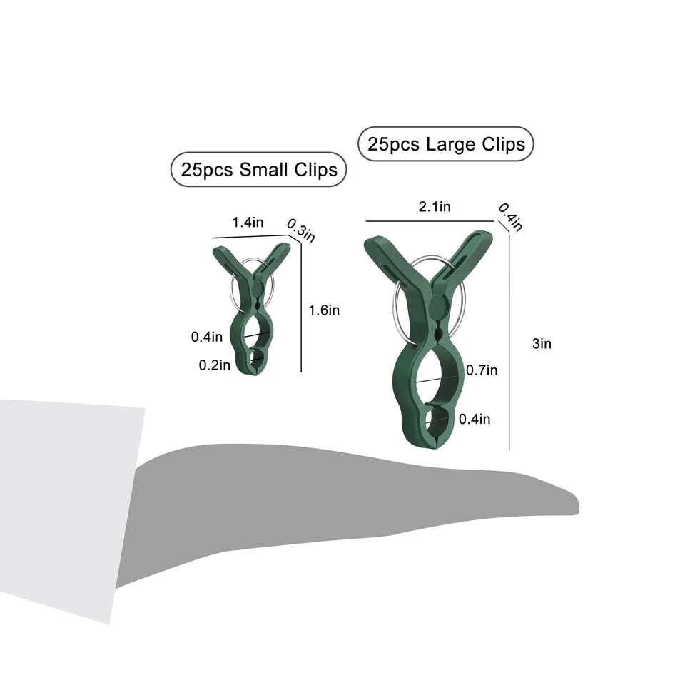 50Pcs Plant Support Clips, Garden Clips for Supporting Stems, Vines, Green