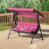 Outsunny 3-Seat Glider Porch Swing with Stand Outdoor Metal Porch