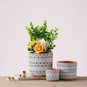 Ceramic Nordic-Style Geometric Flower Pots