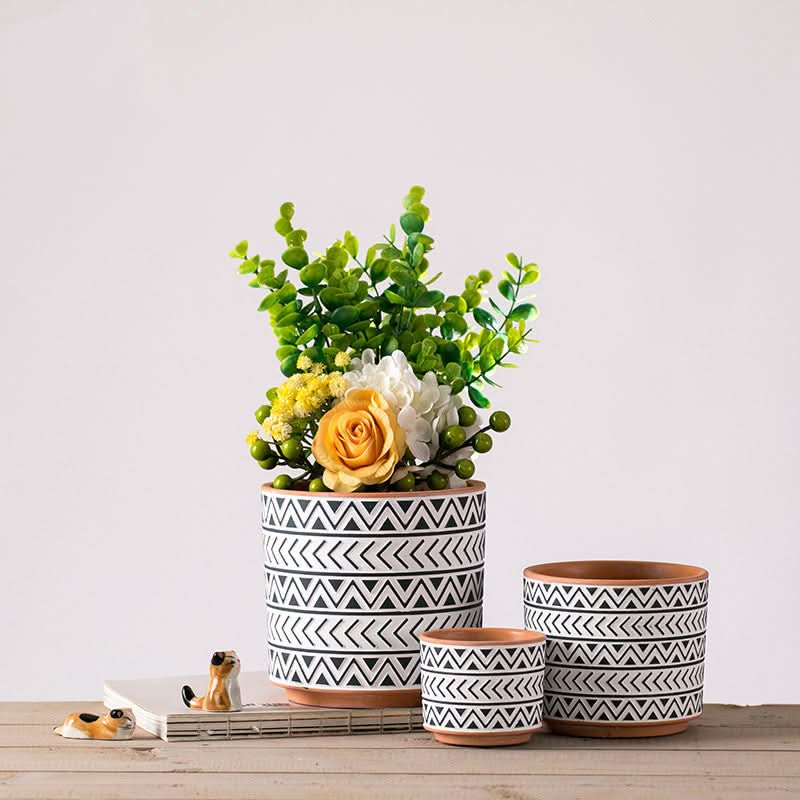 Ceramic Nordic-Style Geometric Flower Pots