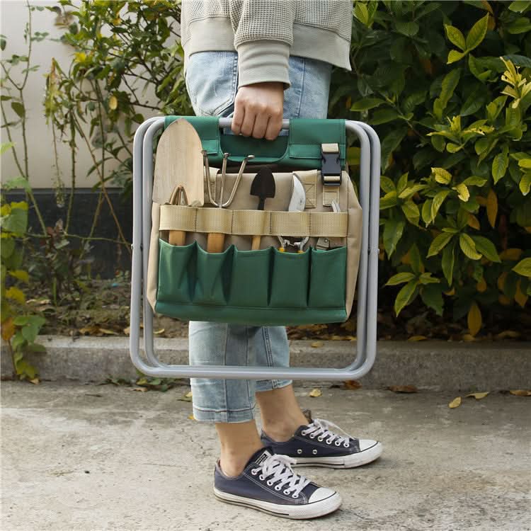 Gardening Stool with Tote Bag & Chair Garden Tools Set Organizer