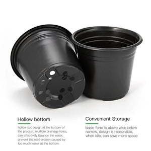 100-Pack 0.5 Gallon Plant Nursery Pots, Plastic Pots for Flower Seedling, Flower Plant Container Seed Starting Pot, Come with 100 Pcs Plant Labels