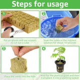 72 Set Rock wool Cubes for Hydroponics 1.5inch Rock Wool Planting Cubes Absorption Hydroponics Mesh Net Cup Kit for Home