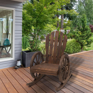 Outsunny Rustikaler Adirondack-Schaukelstuhl für die Terrasse