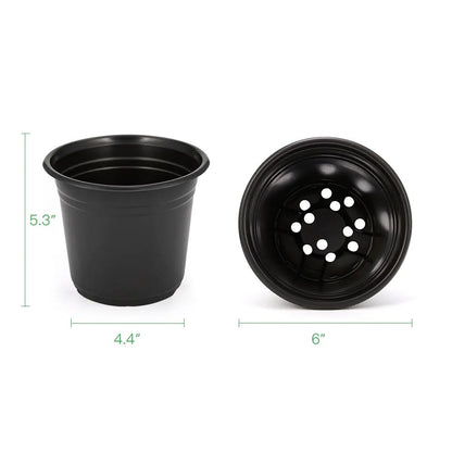 100-Pack 0.5 Gallon Plant Nursery Pots, Plastic Pots for Flower Seedling, Flower Plant Container Seed Starting Pot, Come with 100 Pcs Plant Labels