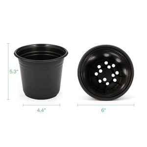 100-Pack 0.5 Gallon Plant Nursery Pots, Plastic Pots for Flower Seedling, Flower Plant Container Seed Starting Pot, Come with 100 Pcs Plant Labels