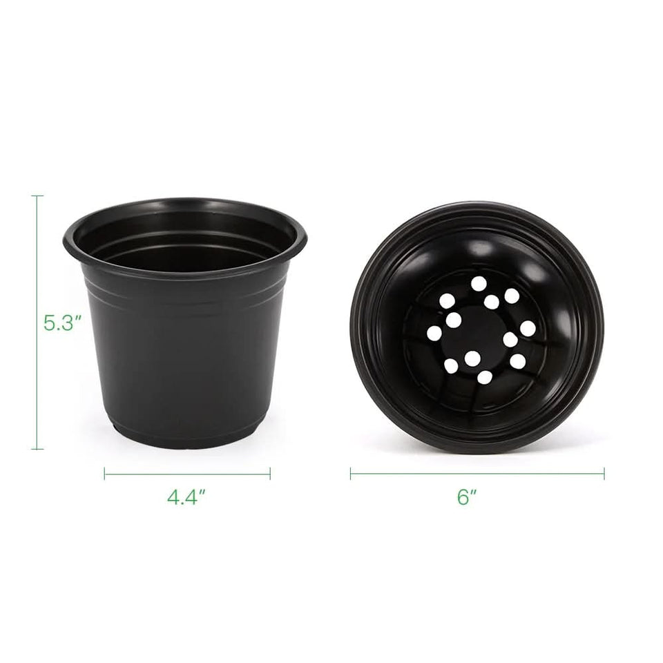 100-Pack 0.5 Gallon Plant Nursery Pots, Plastic Pots for Flower Seedling, Flower Plant Container Seed Starting Pot, Come with 100 Pcs Plant Labels