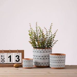 Ceramic Nordic-Style Geometric Flower Pots