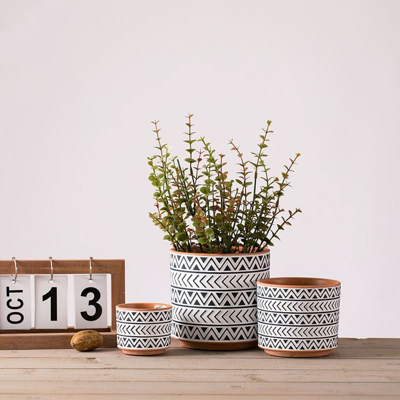 Ceramic Nordic-Style Geometric Flower Pots