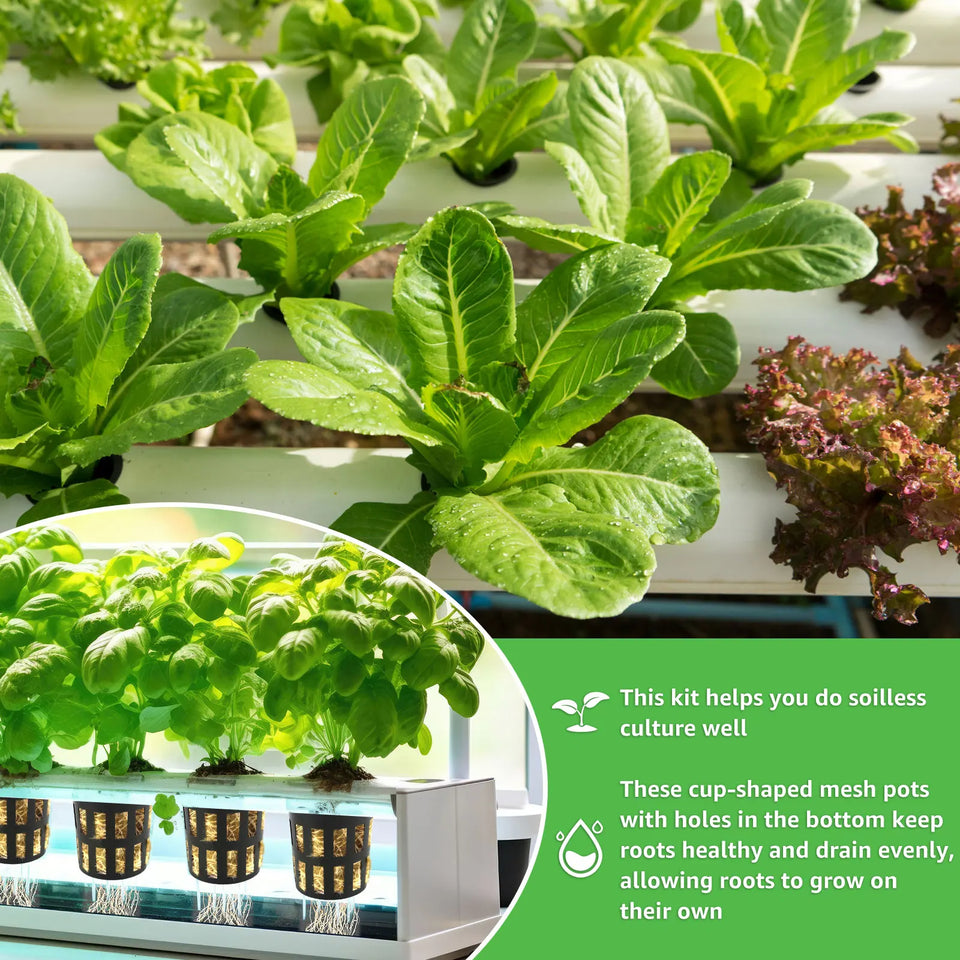 72 Set Rock wool Cubes for Hydroponics 1.5inch Rock Wool Planting Cubes Absorption Hydroponics Mesh Net Cup Kit for Home