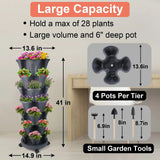 24” X 24” X 48” Vertical Dark Gray Plastic Plant Planter with Self-Watering (7 Count)
