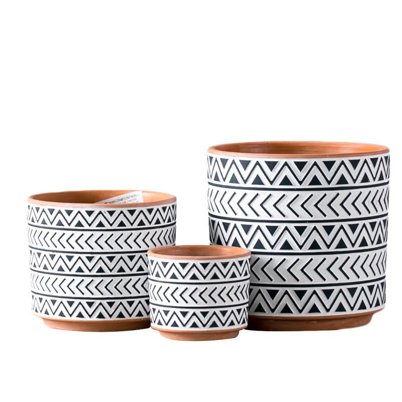 Ceramic Nordic-Style Geometric Flower Pots