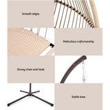 Gardeon Outdoor Furniture Egg Hanging Swing Chair Stand Wicker Rattan