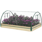 Mini Raised Garden Bed Planter Box Greenhouse Combo with Clear PVC