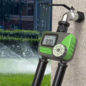 Contrôleur d'arrosage automatique de jardin à double vanne – Minuterie d'arrosage intelligente pour deux zones