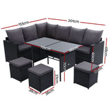 Gardeon Outdoor Furniture Dining Setting Sofa Set Wicker 9 Seater
