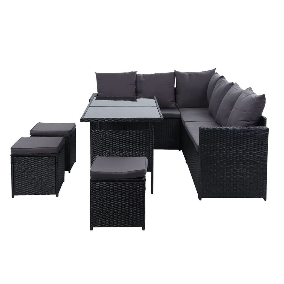 Gardeon Outdoor Furniture Dining Setting Sofa Set Wicker 9 Seater