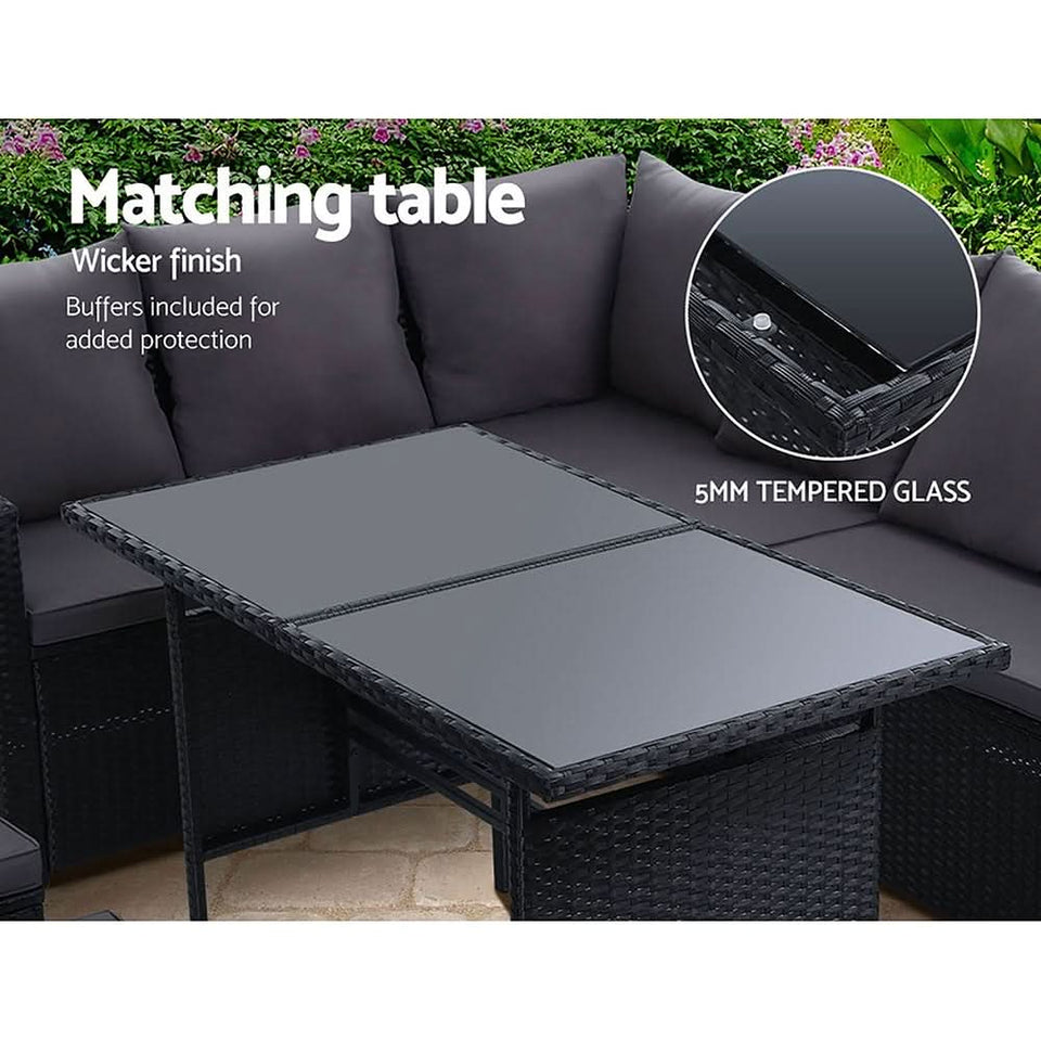 Gardeon Outdoor Furniture Dining Setting Sofa Set Wicker 9 Seater