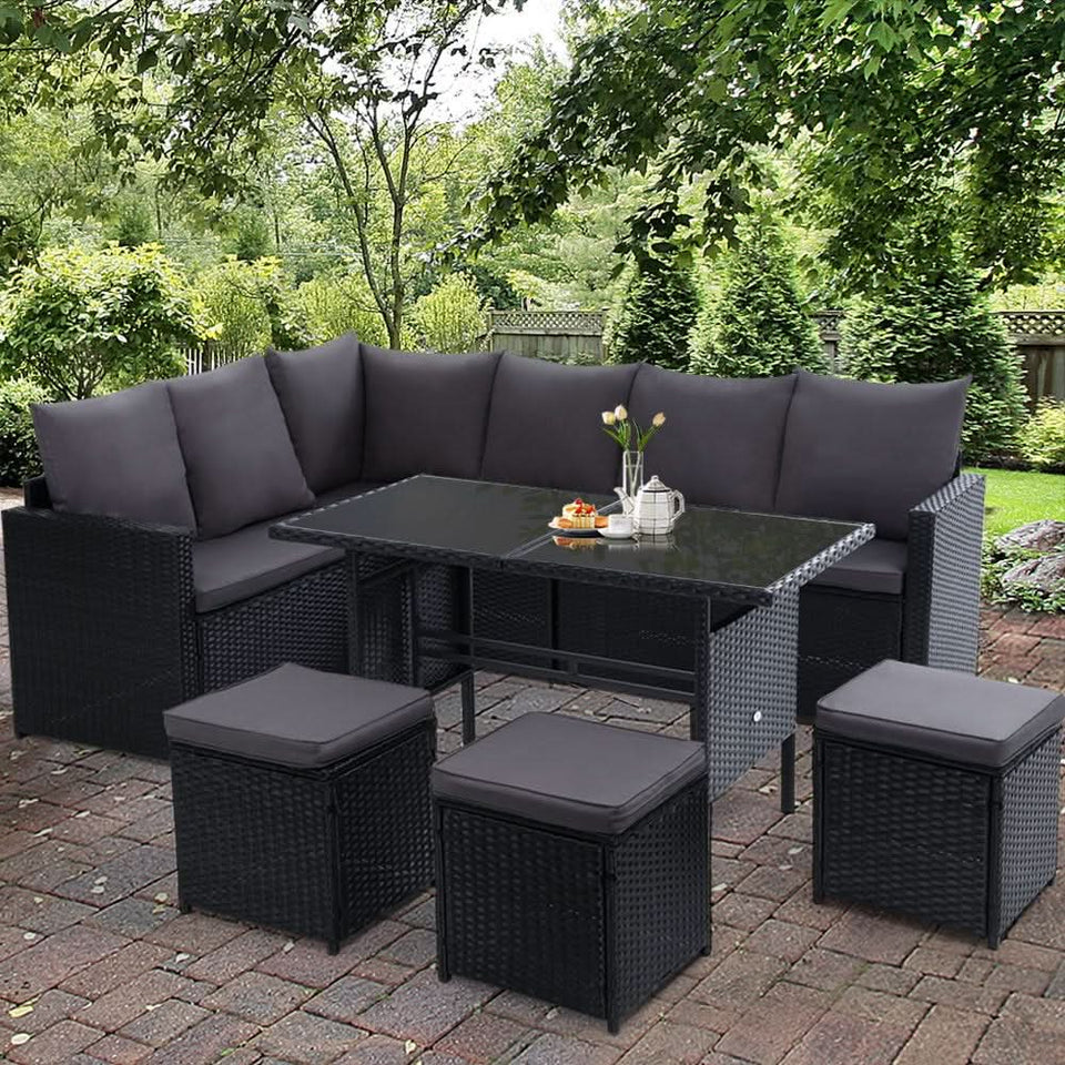 Gardeon Outdoor Furniture Dining Setting Sofa Set Wicker 9 Seater