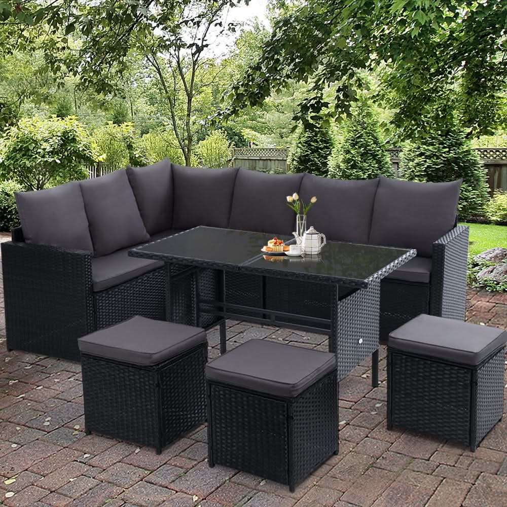 Gardeon Outdoor Furniture Dining Setting Sofa Set Wicker 9 Seater
