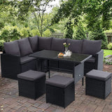 Gardeon Outdoor Furniture Dining Setting Sofa Set Wicker 9 Seater
