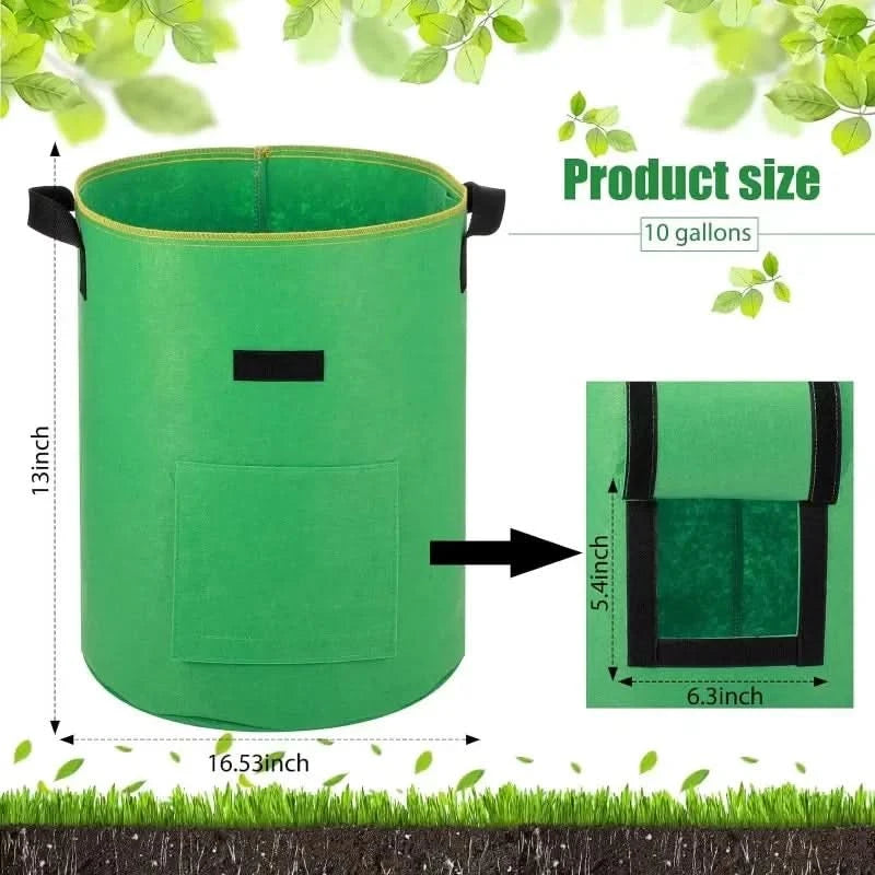 1 à 8 sacs de plantation de pommes de terre en feutre de 5/10 gallons, grand diamètre pour légumes