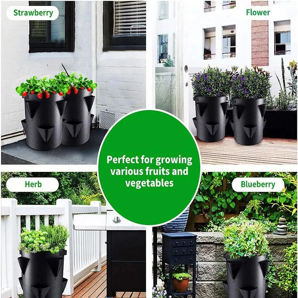 Multi-Mouth Grow Bag 5/7/10 Gallonen Erdbeer-Tomaten-Pflanzbeutel
