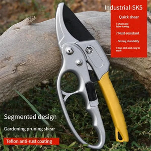 SK5 Ergonomic Pruning Shears - Titanium-Plated Alloy Steel, Quick