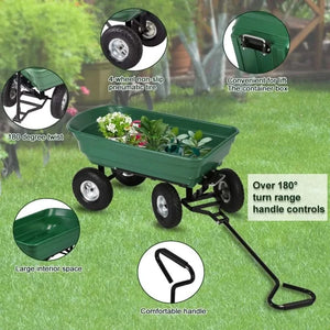 200kg Capacity Garden Cart Heavy Duty Utility Lawn Yard Dump Cart