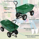 200kg Capacity Garden Cart Heavy Duty Utility Lawn Yard Dump Cart