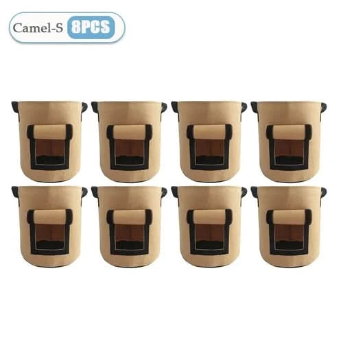 1 à 8 sacs de plantation de pommes de terre en feutre de 5/10 gallons, grand diamètre pour légumes