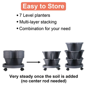 24” X 24” X 48” Vertical Dark Gray Plastic Plant Planter with Self-Watering (7 Count)
