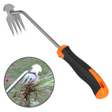 2-in-1-Gartenwerkzeug zum Unkrautjäten – Wurzelzieher, Bodenlockerer und 4-Zahn-Rechen
