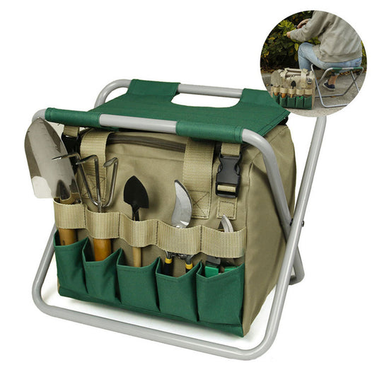 Gardening Stool with Tote Bag & Chair Garden Tools Set Organizer