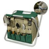 Gardening Stool with Tote Bag & Chair Garden Tools Set Organizer