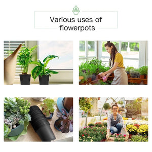 100-Pack 0.5 Gallon Plant Nursery Pots, Plastic Pots for Flower Seedling, Flower Plant Container Seed Starting Pot, Come with 100 Pcs Plant Labels